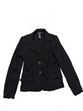 y2k Rampage Black Pinstripe Fitted Blazer Jacket Size M